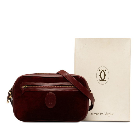 Authentic Cartier Suede & Leather Crossbody Bag - Picture 8 of 9